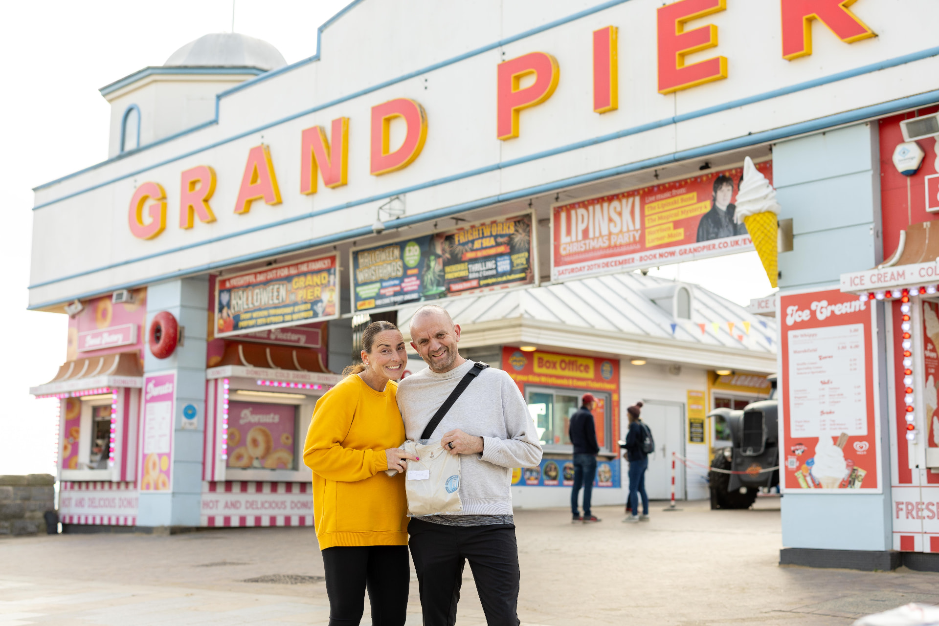 Finishers outside the Grand Pier in Weston-super-Mare