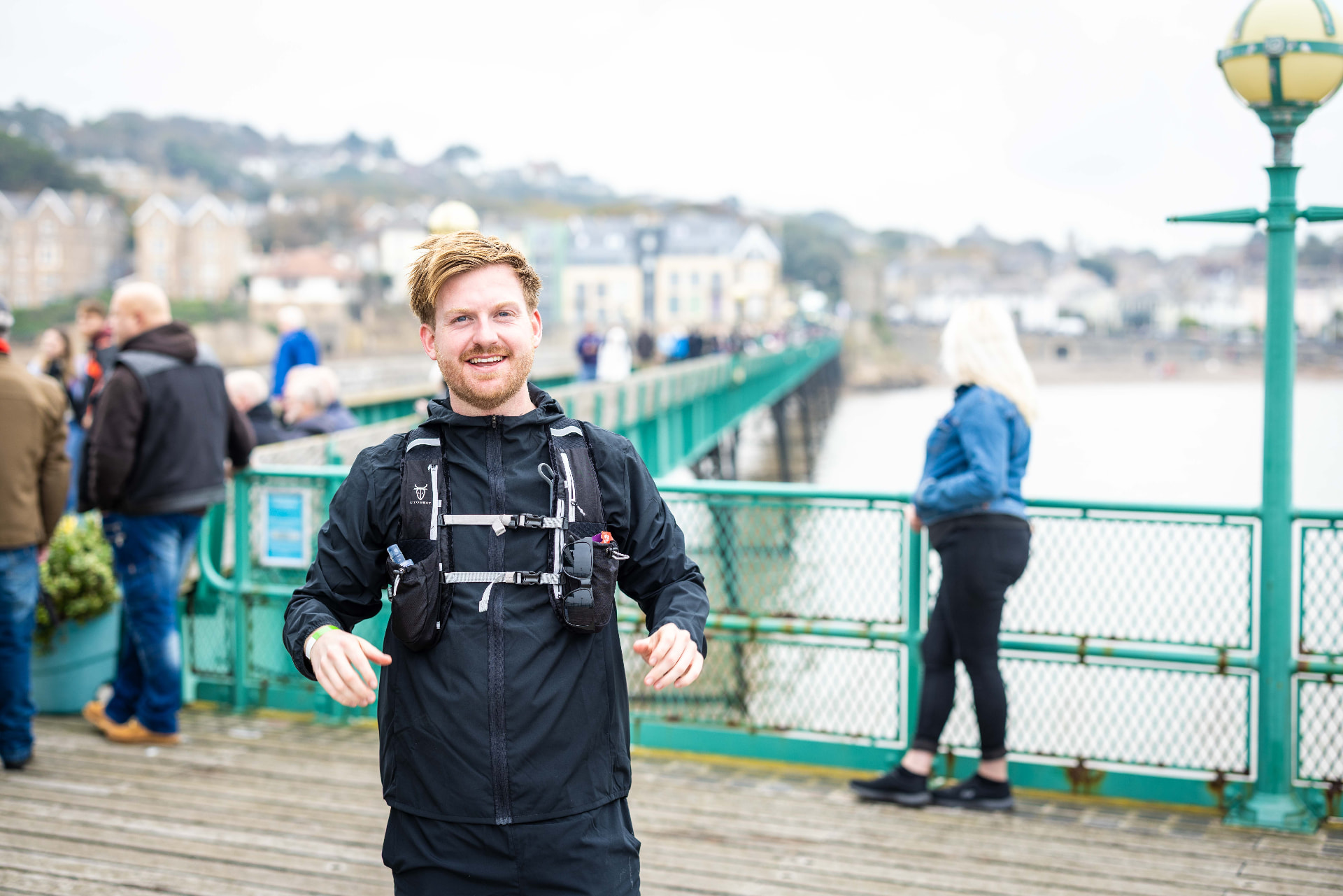 A participant ready to set off on Clevedon Pier